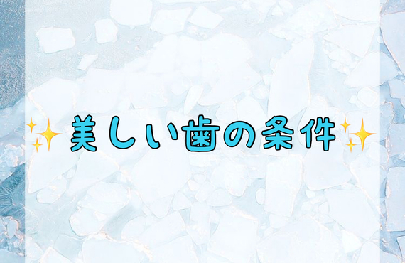 【美しい歯の条件3選✨】